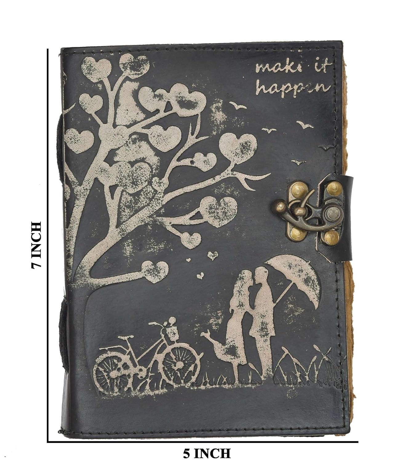 Genuine Leather Diary | Vintage Handmade Leather Journal | Premium Antique LOCK Closure | 200 Handmade Deckle Edge Antique Pages -21