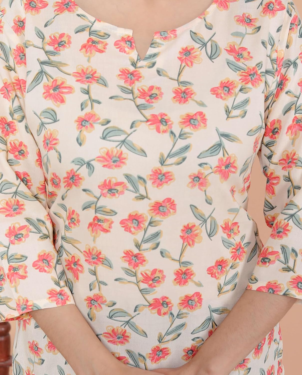 Women's Short Kurti Tops for Jeans | Stylish Rayon Kurta for Girls | Trendy Ethnic Short Kurta for Daily & Office Wear PR29 White