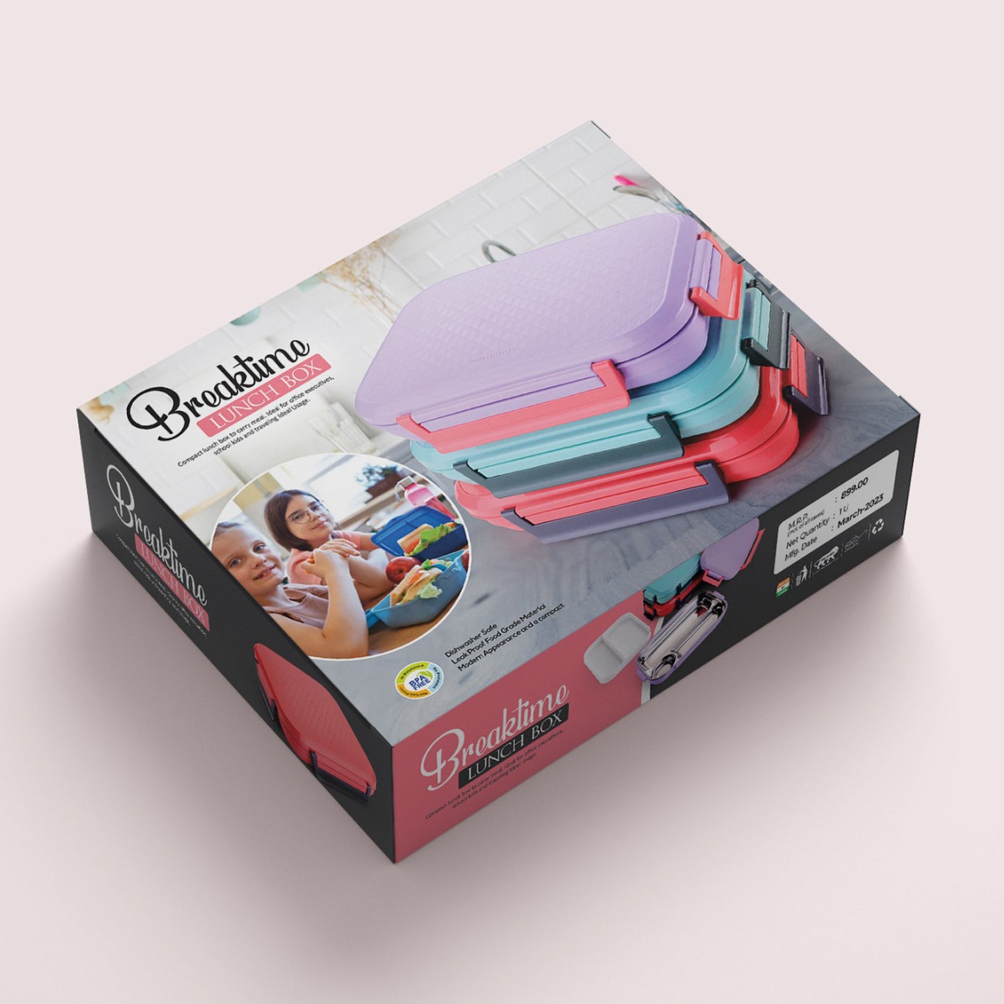 Break Time Lunch Box Steel Plate Multi Compartment Lunch Box Carry To All Type Lunch In Lunch Box Premium Quality Lunch Box Ideal For Office School Kids Travelling Ideal