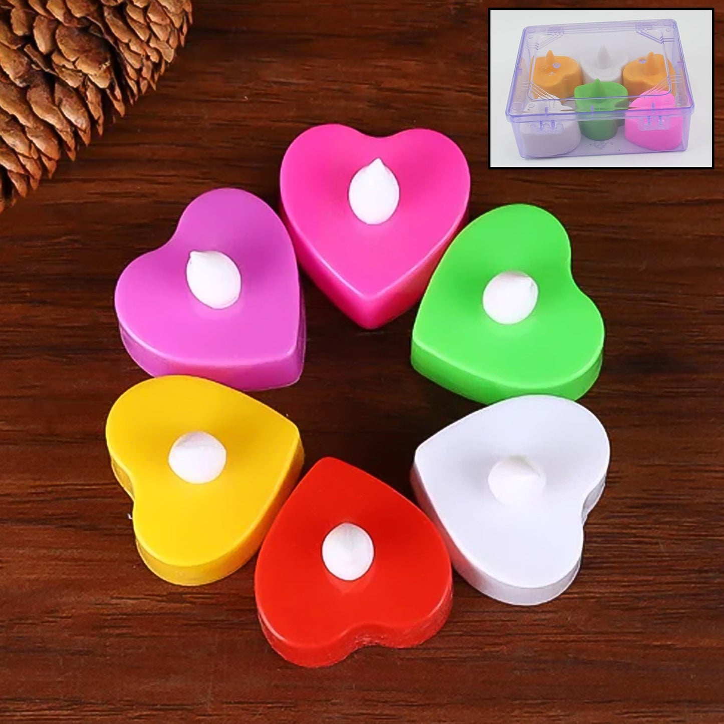 LED Tealights, Smokeless Plastic Decorative Candles, Diwali  (Pack Of 6 / Multicolor)