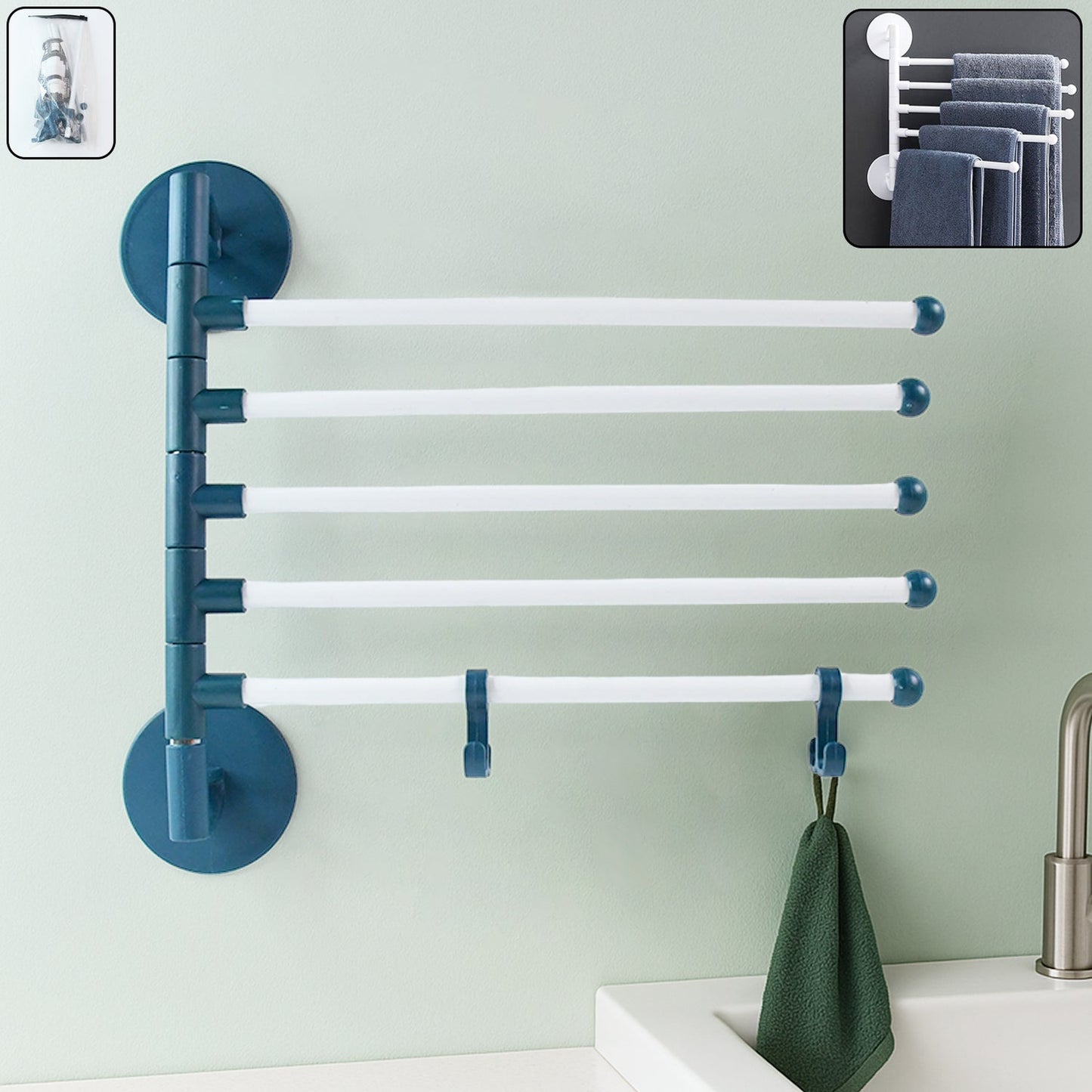 Rotating Bar Wall Mounted Swivel Towel Rack