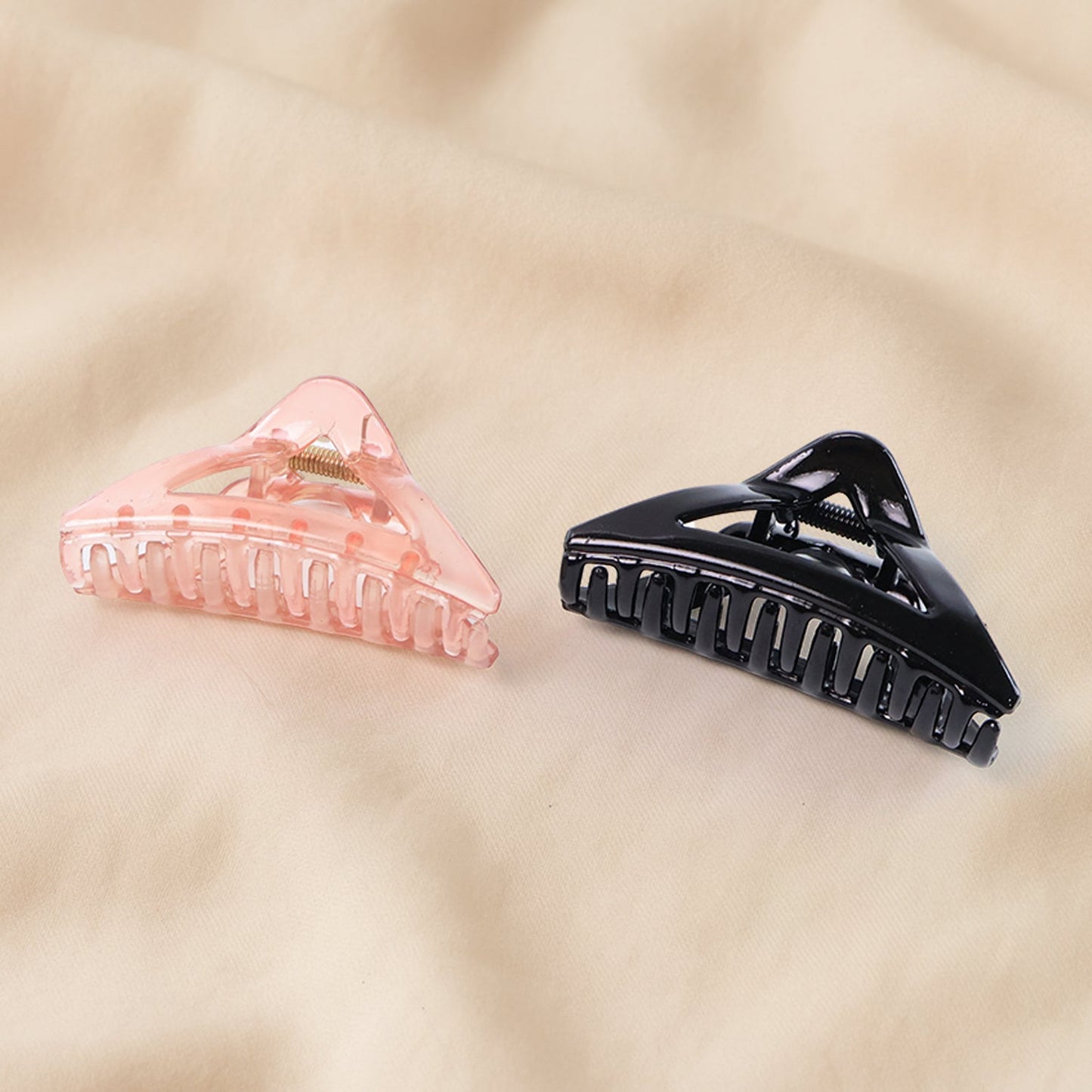 Triangle Shape Mix Color Plastic Hair Claw Clip – 12 Pc Durable Grip for Women and Girls