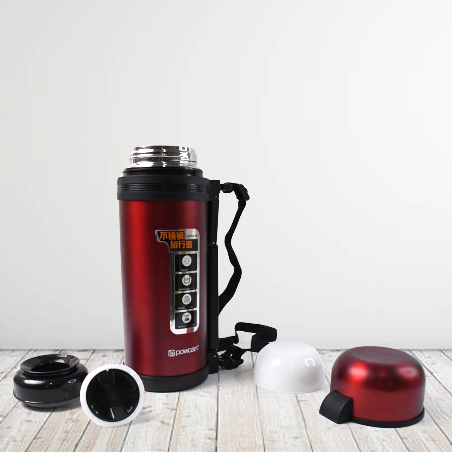 Stainless Steel Water Bottle Vacuum Insulated Thermos Flask Double-Walled Coffee Thermos Flask Leak-proof Water Bottle for Sports, Fitness, Gym (1500ML)