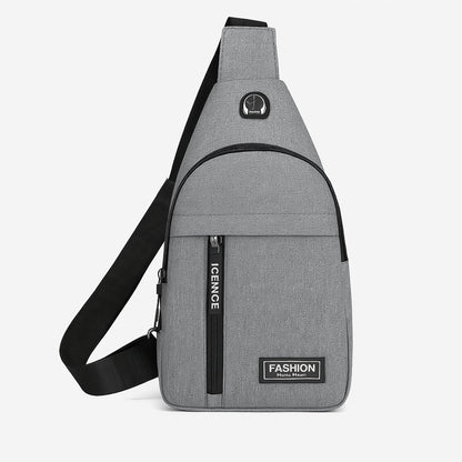 Waterproof Anti Theft Cross-body fanny pack waist bag, Shoulder Bags Chest Men Casual fashion USB Charging earphone hook Sling Travel Bag (1 Pc)