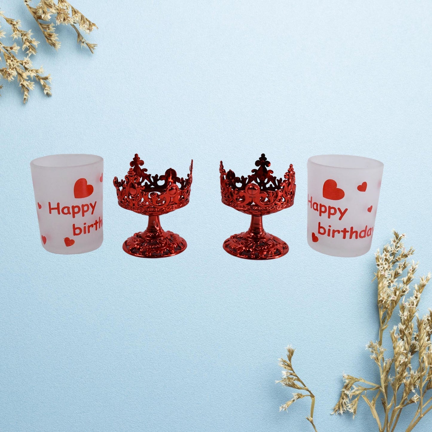 Tealight Holder Stylishly Shaped Candle Diya Stand Plastic Beautiful Design Festival, Diwali (2 Pc / Mix Design)