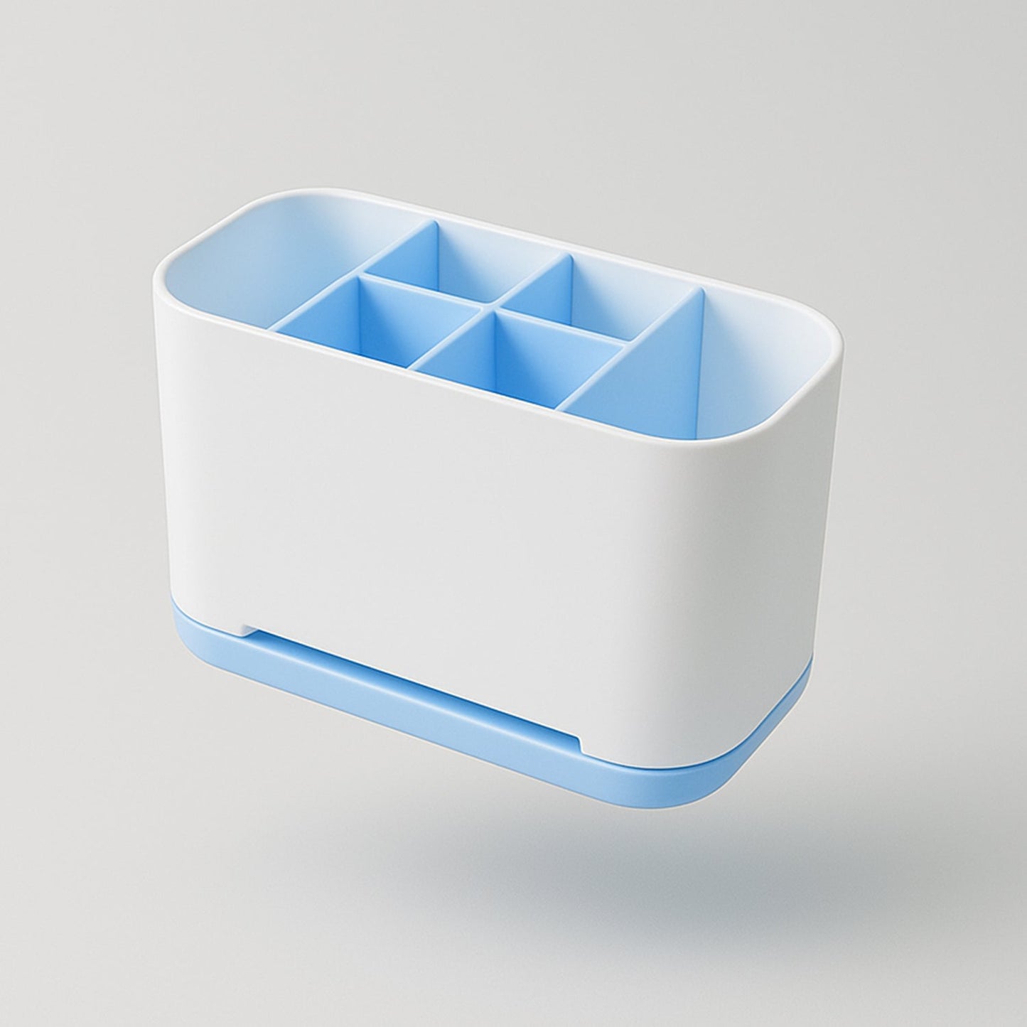 6 Compartment Multi Purpose Organizer Toothbrush Holder Stand Plastic Caddy (1 Pc)