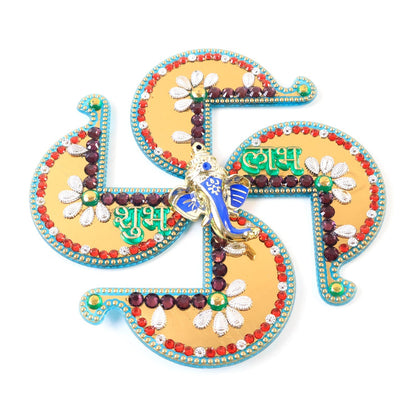 Traditional Golden Swastik Shubh