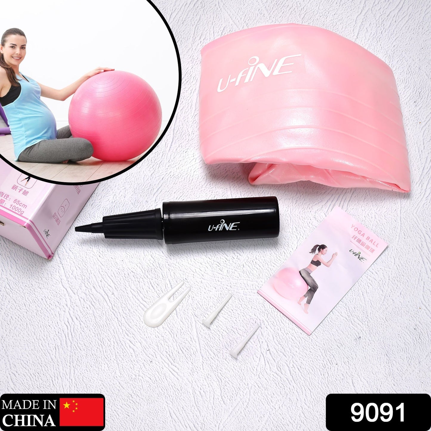 Anti Burst 65 cm Exercise Ball with Inflation Pump, Non-Slip Gym Ball, for Yoga (1 Pc / Mix Design & Color)