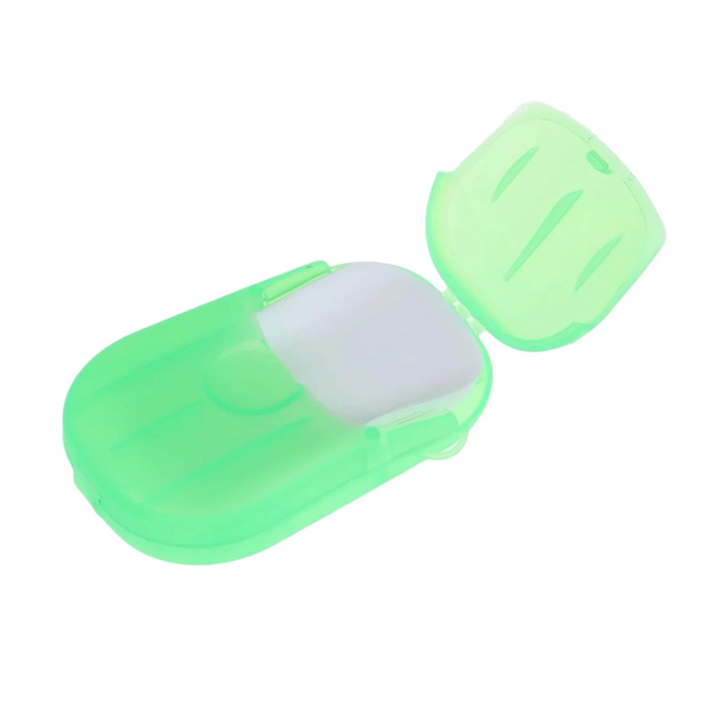 Compact & Portable Paper Soap Sheets – 20 Count Portable Mini Soap Flakes with Storage Box for Camping, Hiking, and Hand Washing