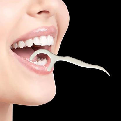 CRAFTOSEA ENTERPRISES Portable 2-in-1 Toothpicks & Floss Set (50 Pieces) – Convenient, Hygienic, Travel-Friendly