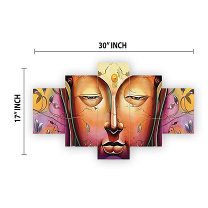 CRAFTOSEA Set of Five MDF Framed 3D Wall Painting for Home Decoration, Big Size Painting for Living Room, Bedroom (17x30 inches) WE 7