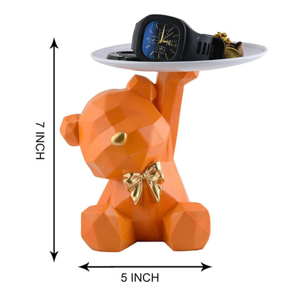 Cool Taddy Bear Showpiece for Home Decorative Showpiece | Taddy Bear with Paltter Statue for Home Decor Showpiece | Home Kitchen Decor | Office Decorative Item -1