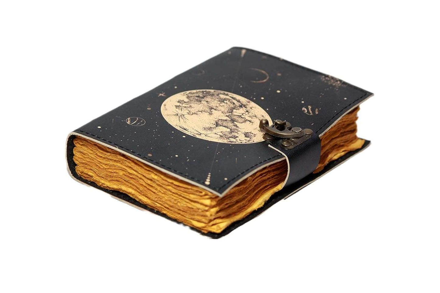 Genuine Leather Diary | Vintage Handmade Leather Journal | Premium Antique LOCK Closure | 200 Handmade Deckle Edge Antique Pages -4