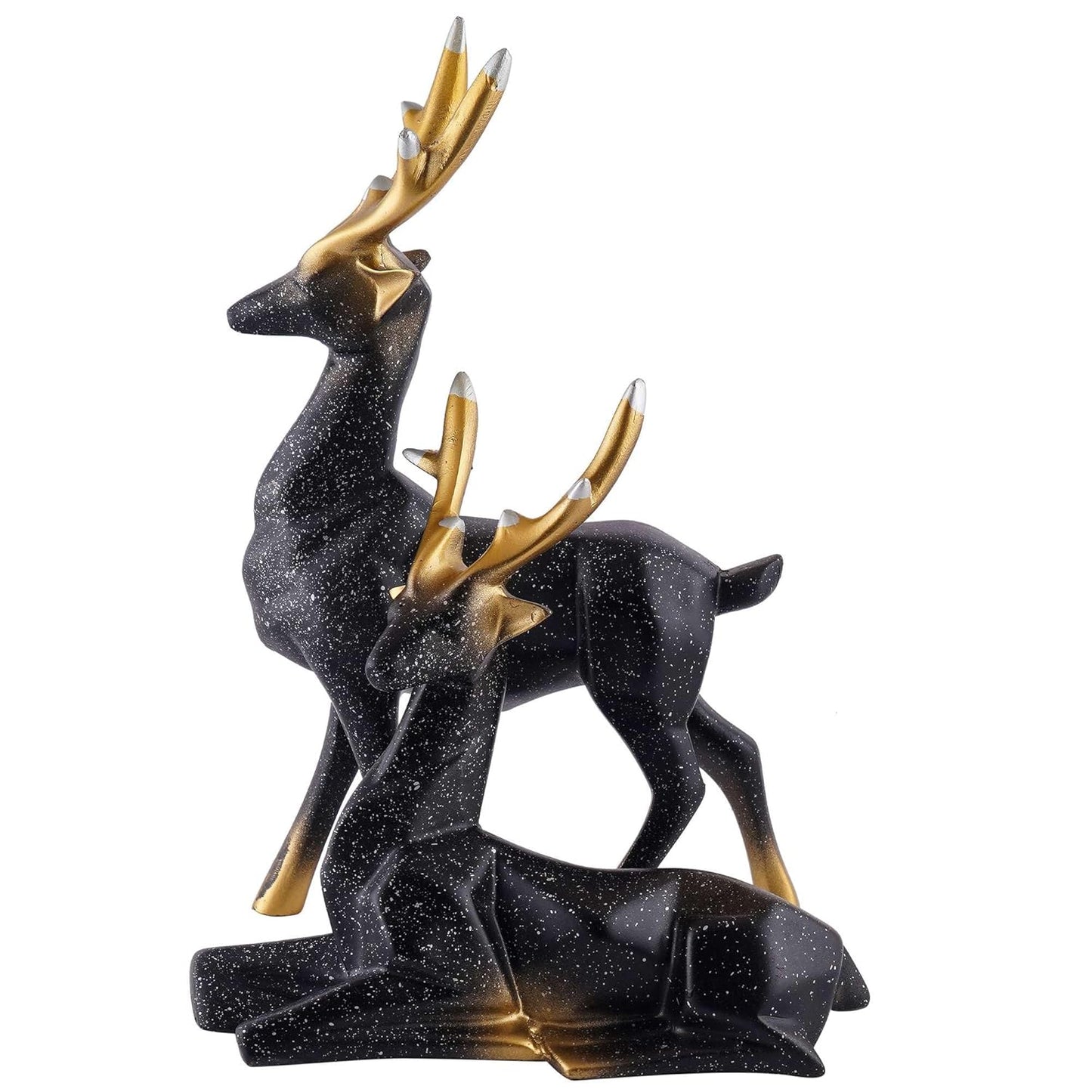 Polyresin Set of 2 Dear showpiece for Home Decoration Items Table Décor Living Room Gift Boxes for Weddings, Parties, Housewarming for Home and Office Use (Grey)