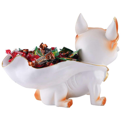 Decoration Cool Dog Showpiece with Plate for Home Decor Item | Kitchen,Bedroom,Office,Dinning Table Decorative Item (Black)