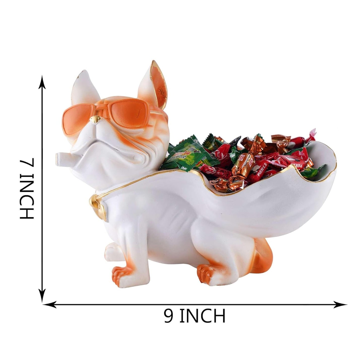 Decoration Cool Dog Showpiece with Plate for Home Decor Item | Kitchen,Bedroom,Office,Dinning Table Decorative Item (Black)