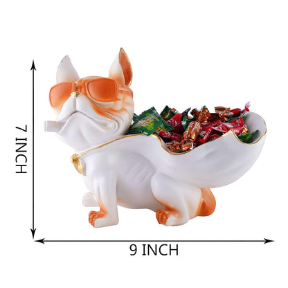 Decoration Cool Dog Showpiece with Plate for Home Decor Item | Kitchen,Bedroom,Office,Dinning Table Decorative Item (Black)