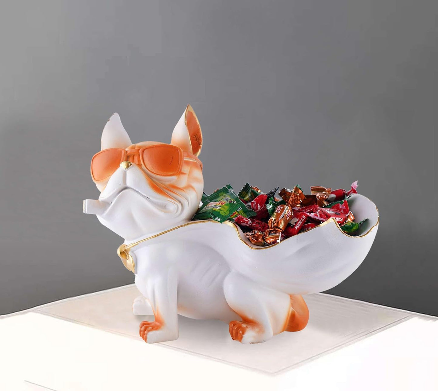 Decoration Cool Dog Showpiece with Plate for Home Decor Item | Kitchen,Bedroom,Office,Dinning Table Decorative Item (Black)