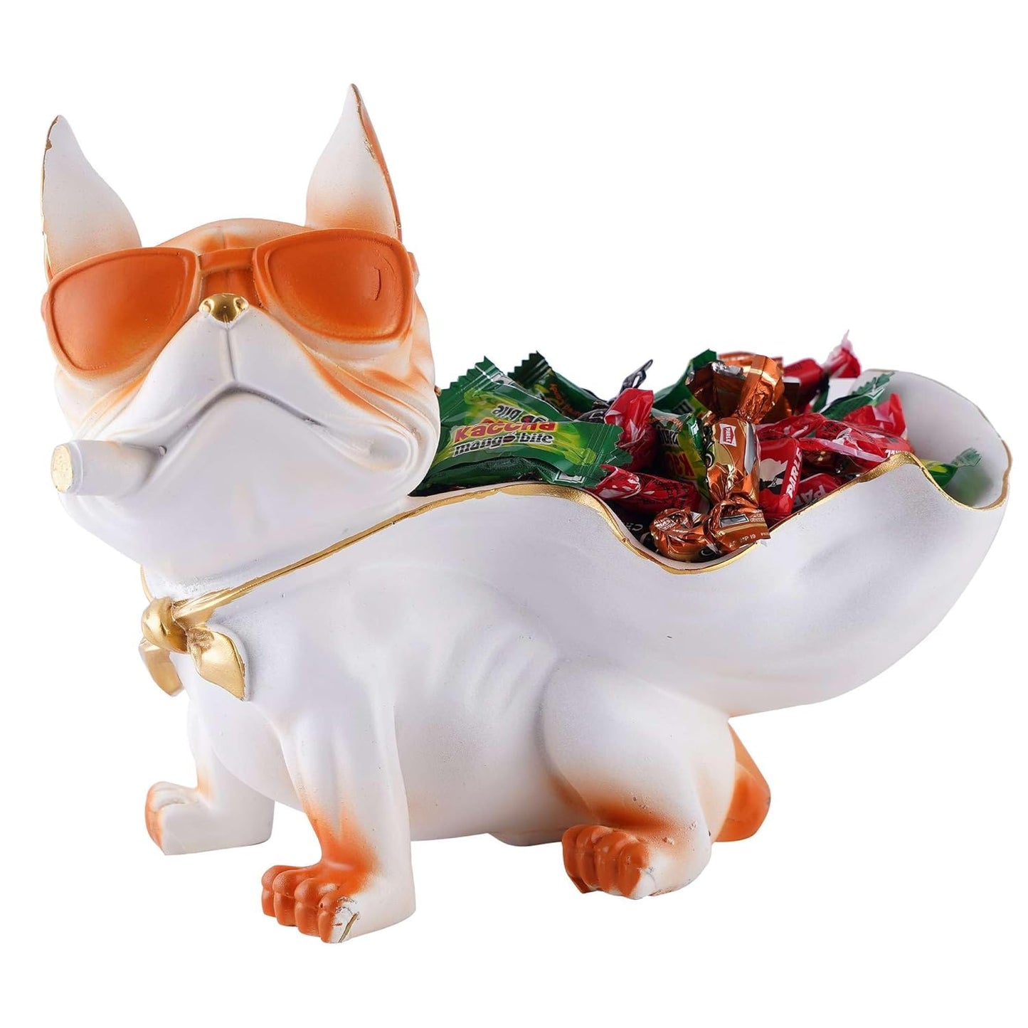 Decoration Cool Dog Showpiece with Plate for Home Decor Item | Kitchen,Bedroom,Office,Dinning Table Decorative Item (Black)