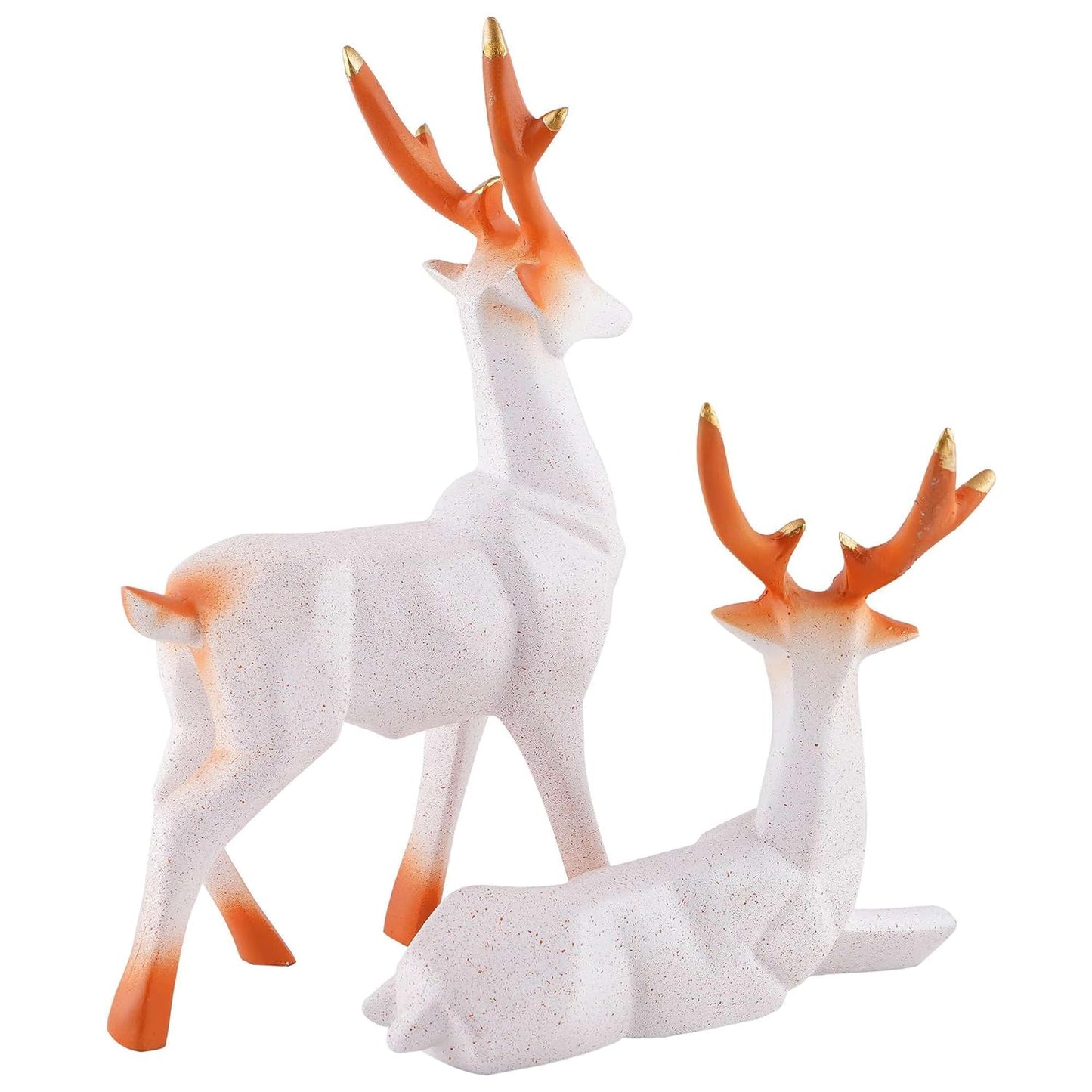 Polyresin Set of 2 Dear showpiece for Home Decoration Items Table Décor Living Room Gift Boxes for Weddings, Parties, Housewarming for Home and Office Use (Grey)