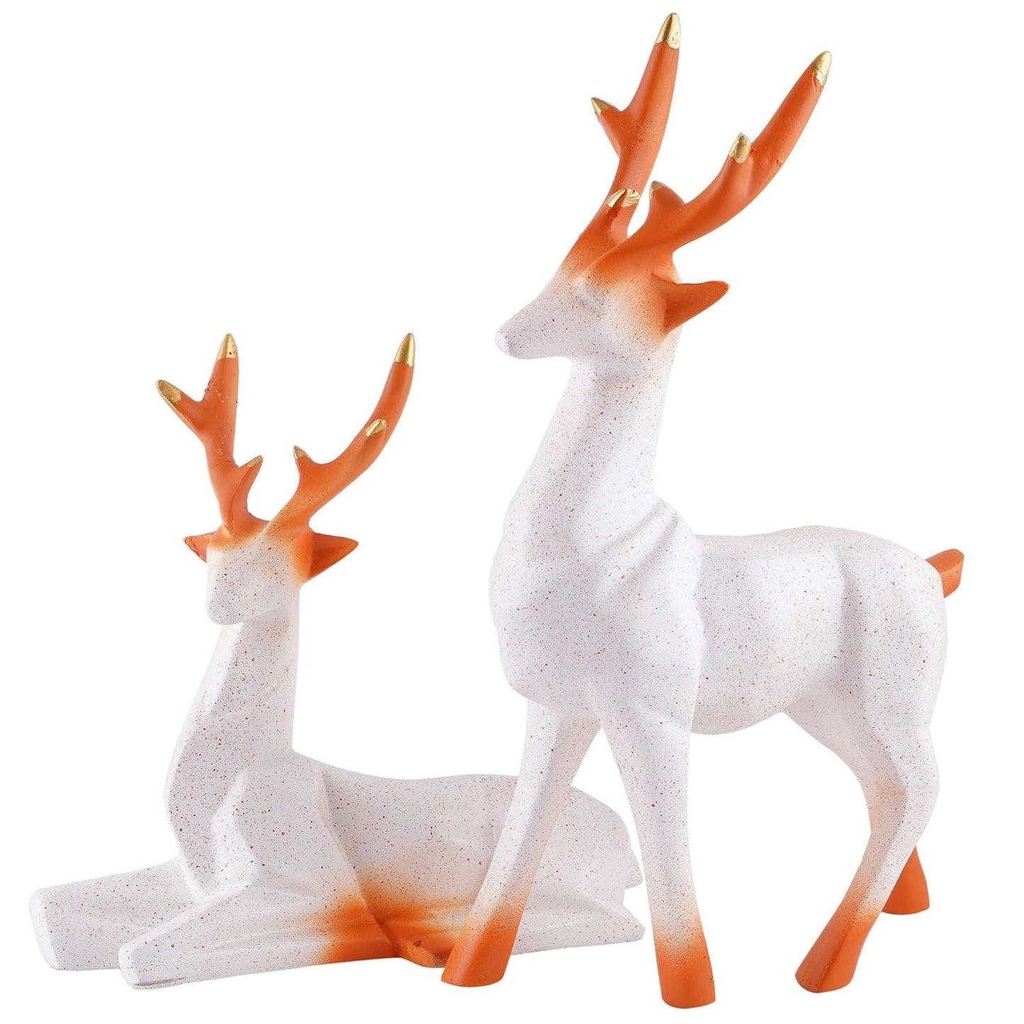 Polyresin Set of 2 Dear showpiece for Home Decoration Items Table Décor Living Room Gift Boxes for Weddings, Parties, Housewarming for Home and Office Use (Grey)