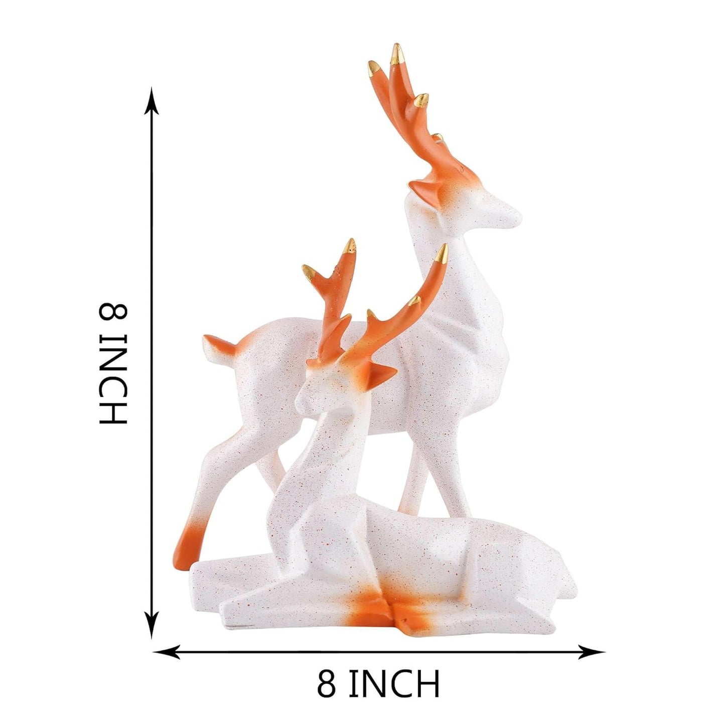 Polyresin Set of 2 Dear showpiece for Home Decoration Items Table Décor Living Room Gift Boxes for Weddings, Parties, Housewarming for Home and Office Use (Grey)