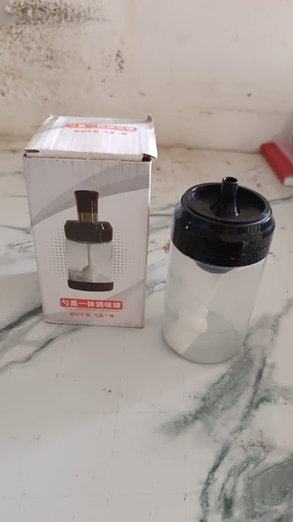 Clear Glass Oil Dispenser Bottle with Integrated Silicone Basting Brush (250ml Approx)