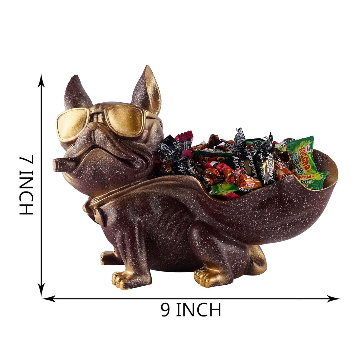 Decoration Cool Dog Showpiece with Plate for Home Decor Item | Kitchen,Bedroom,Office,Dinning Table Decorative Item (Black)