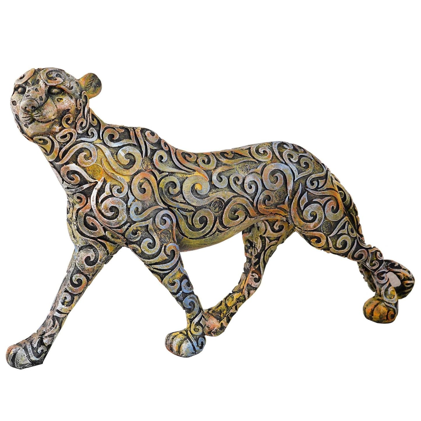 Panther Standing Position Animal Showpiece Antique Sculpture for Home Decor Showpiece Figurine -1