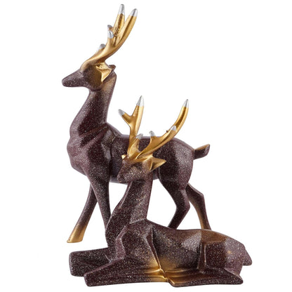 Polyresin Set of 2 Dear showpiece for Home Decoration Items Table Décor Living Room Gift Boxes for Weddings, Parties, Housewarming for Home and Office Use (Grey)