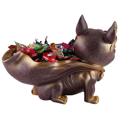 Decoration Cool Dog Showpiece with Plate for Home Decor Item | Kitchen,Bedroom,Office,Dinning Table Decorative Item (Black)