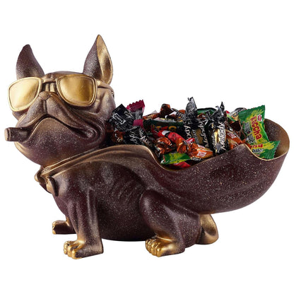 Decoration Cool Dog Showpiece with Plate for Home Decor Item | Kitchen,Bedroom,Office,Dinning Table Decorative Item (Black)