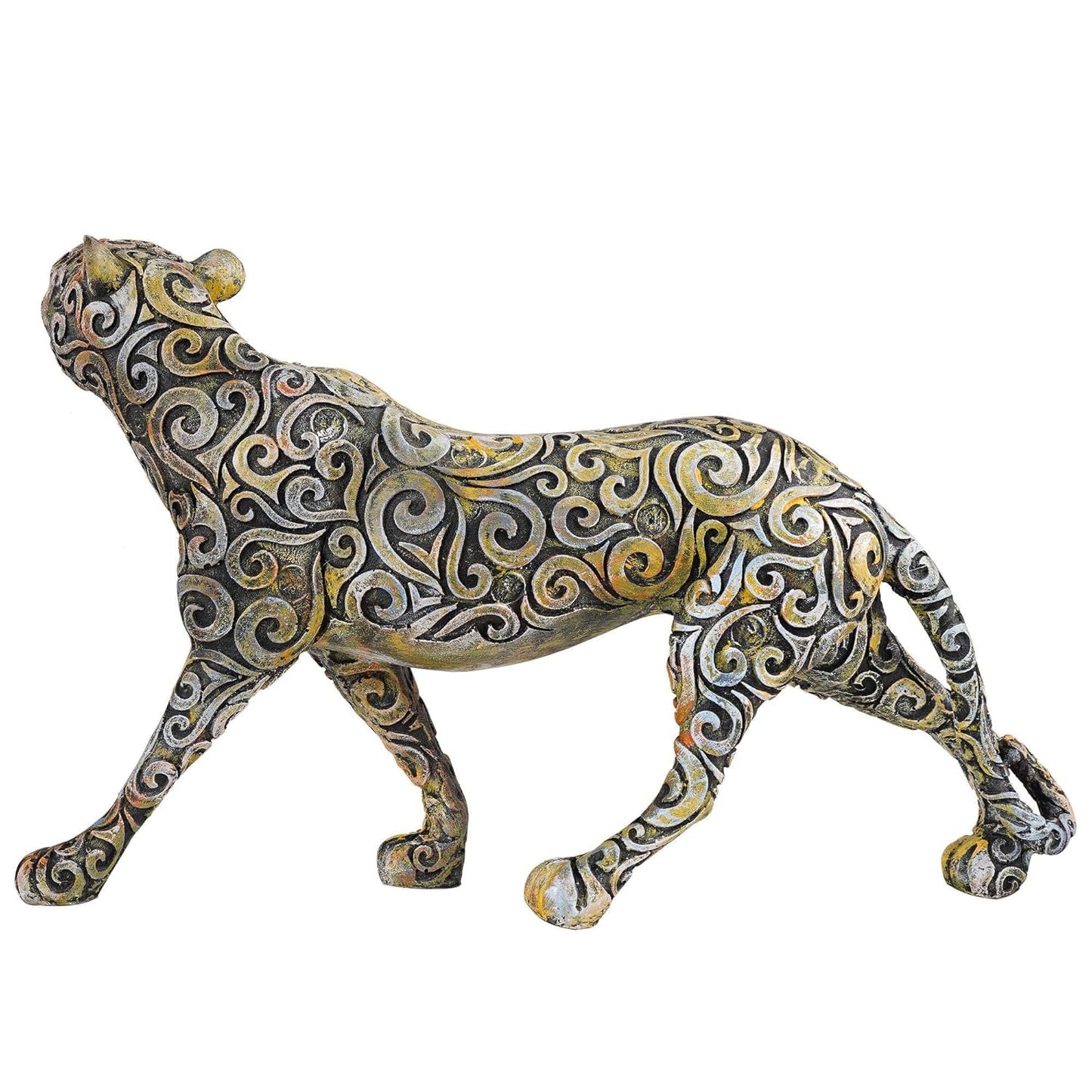Panther Standing Position Animal Showpiece Antique Sculpture for Home Decor Showpiece Figurine -1