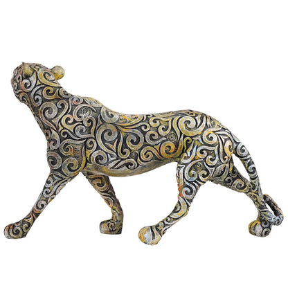 Panther Standing Position Animal Showpiece Antique Sculpture for Home Decor Showpiece Figurine -1