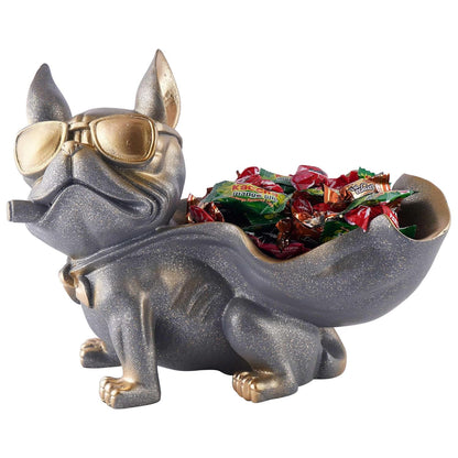 Decoration Cool Dog Showpiece with Plate for Home Decor Item | Kitchen,Bedroom,Office,Dinning Table Decorative Item (Black)