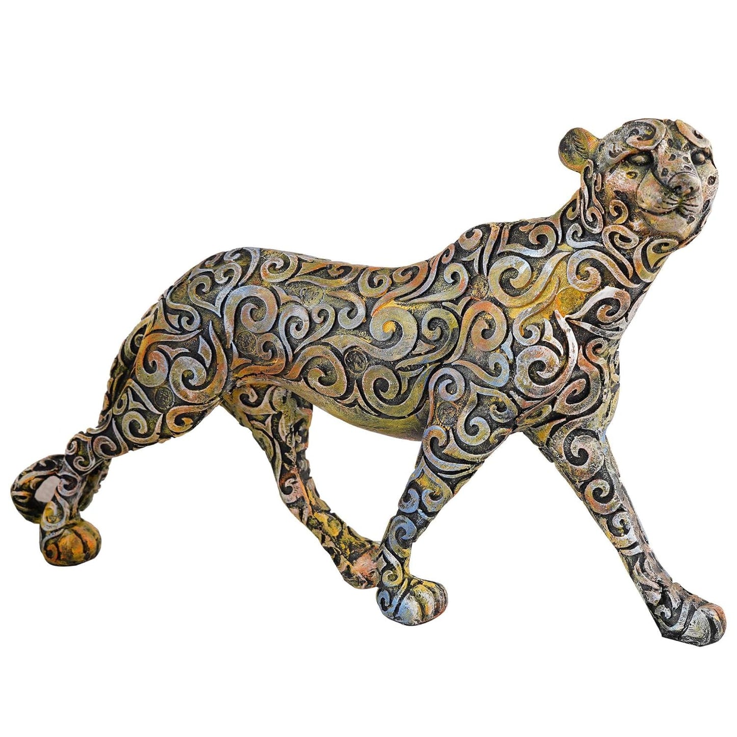 Panther Standing Position Animal Showpiece Antique Sculpture for Home Decor Showpiece Figurine -1