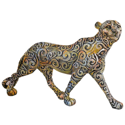 Panther Standing Position Animal Showpiece Antique Sculpture for Home Decor Showpiece Figurine -1