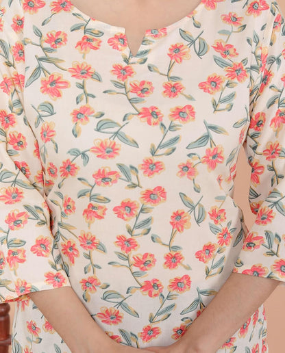 Women's Short Kurti Tops for Jeans | Stylish Rayon Kurta for Girls | Trendy Ethnic Short Kurta for Daily & Office Wear PR29 White