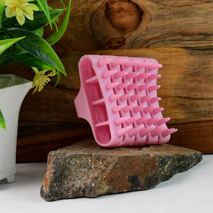 Scalp Massager Shampoo Brush Soft Silicone Hair Washing Comb with Handle