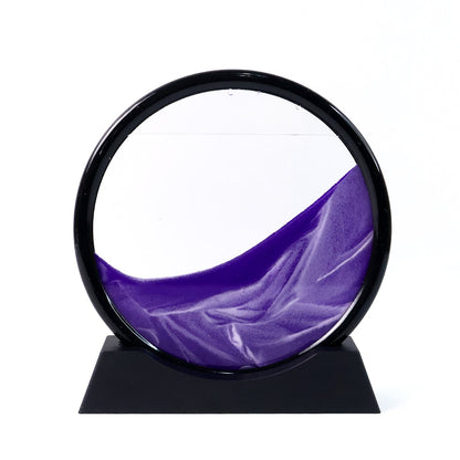 3D Moving Sand Art – Liquid Motion Deep Sea Sandscape with Round Glass Frame (1 Pc)