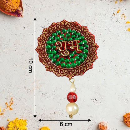Artistic Shubh Labh Beaded Door Hanging Toran