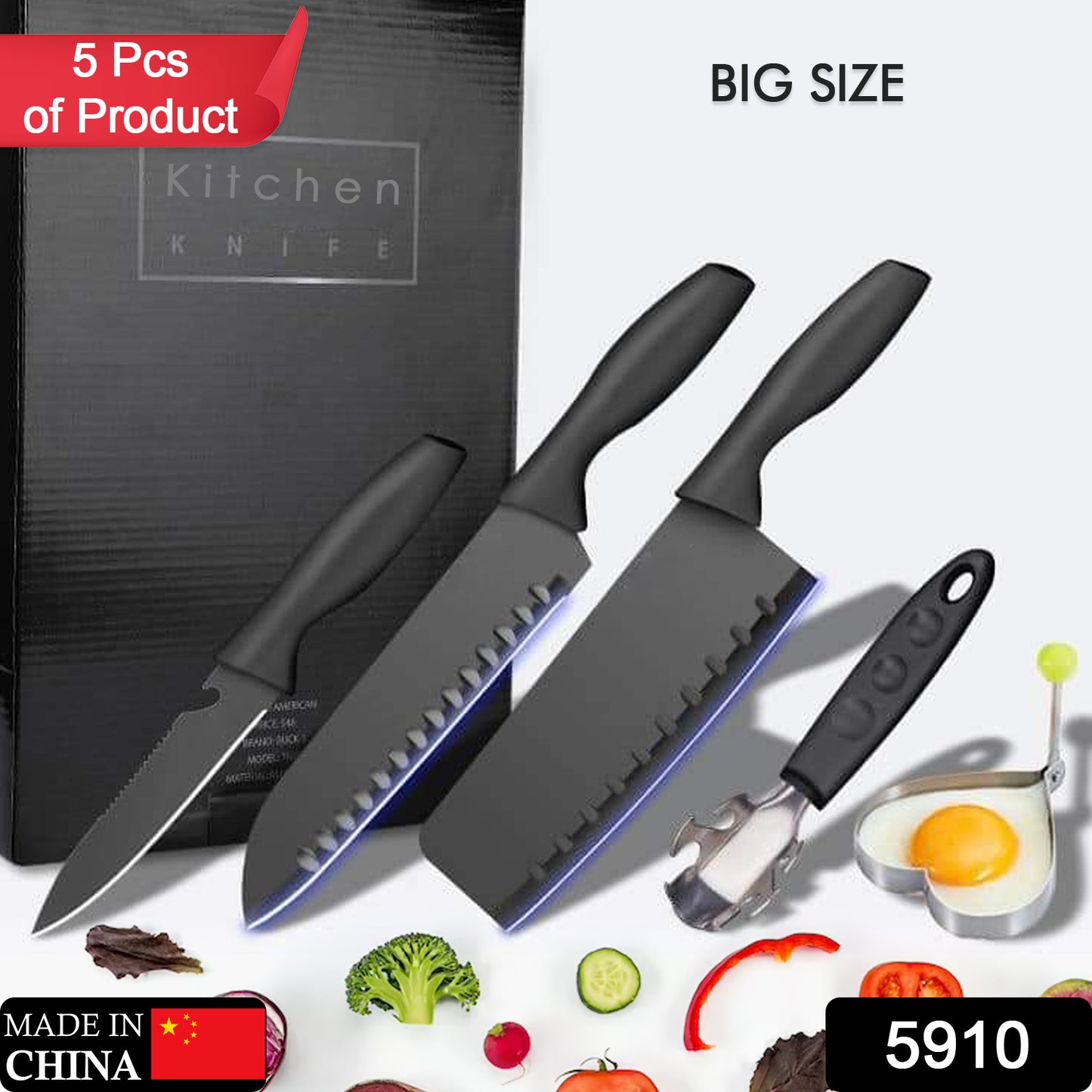 5-piece Forged Kitchen Chef Cutlery Stainless Steel Knife Set Chopping Knife Chef Knife Utility Knife Butcher Knife (5pc)