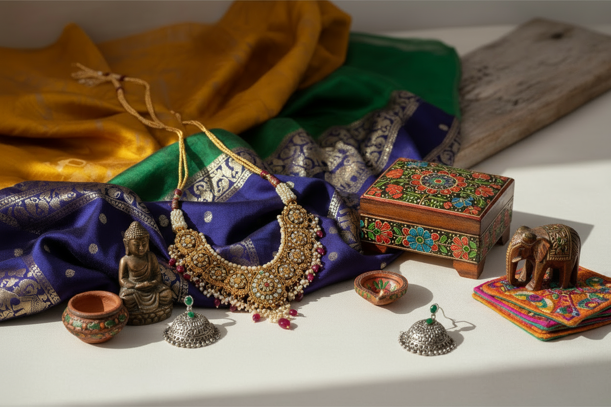 Remove text from the images, add some home decor items such as budha statue