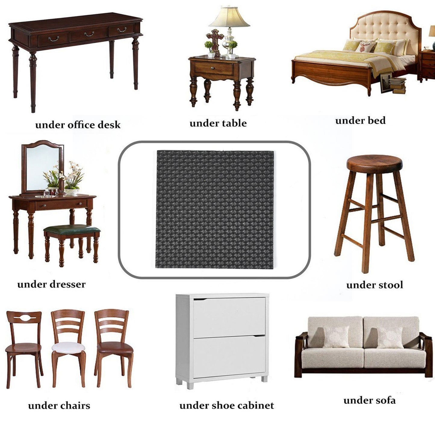 Square Self Adhesive Door Wardrobe Furniture Feet Pad (Pack Of 1pc).